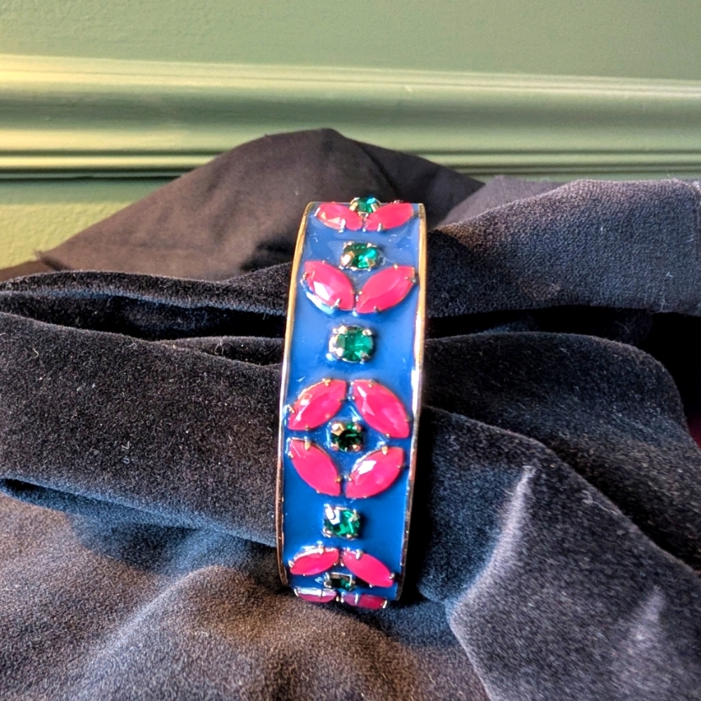 J.Crew Floral Enamel Hinged Bracelet